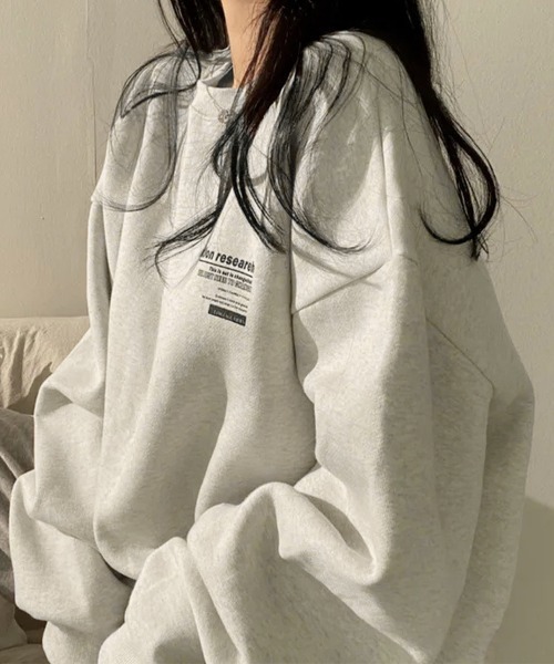 Miniministore(ミニミニストア)の「裏起毛スウェット 暖かいビッグトレーナー(スウェット・レディース・グレー/ブラック/ダークグレー/ライトグレー・FREE)」の1枚目の写真