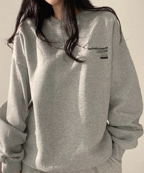 Miniministore(ミニミニストア)の「裏起毛スウェット 暖かいビッグトレーナー(スウェット・レディース・グレー/ブラック/ダークグレー/ライトグレー・FREE)」の7枚目の写真