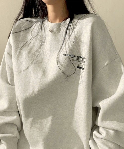 Miniministore(ミニミニストア)の「裏起毛スウェット 暖かいビッグトレーナー(スウェット・レディース・グレー/ブラック/ダークグレー/ライトグレー・FREE)」の9枚目の写真