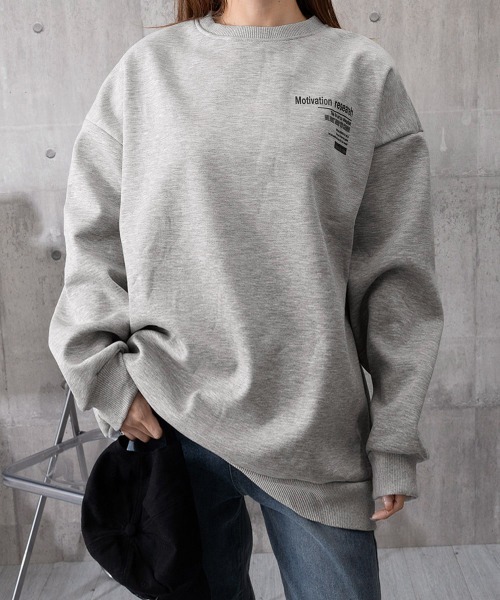 Miniministore(ミニミニストア)の「裏起毛スウェット 暖かいビッグトレーナー(スウェット・レディース・グレー/ブラック/ダークグレー/ライトグレー・FREE)」の16枚目の写真
