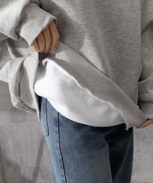 Miniministore(ミニミニストア)の「裏起毛スウェット 暖かいビッグトレーナー(スウェット・レディース・グレー/ブラック/ダークグレー/ライトグレー・FREE)」の19枚目の写真