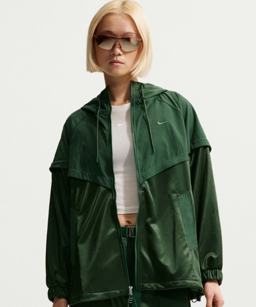 NIKE(ナイキ)の「NIKE AS W NSW OS HOODED WR JKT MOD / ナイキ ウィメンズ NSW OS WR フーディ ジャケット MOD 【SP】(その他アウター・レディース・グリーン/ブラック・S/M/L)」の13枚目の写真