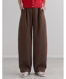 [低身長/高身長サイズ有]ツイルツータックバレルレッグカーブパンツ