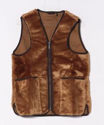 A BAG OF CHIPS（アバッグオブチップス）の「Barbour/バブアー　フロントジップ ファー ライナー ベスト（スリム フィット）（ベスト）」