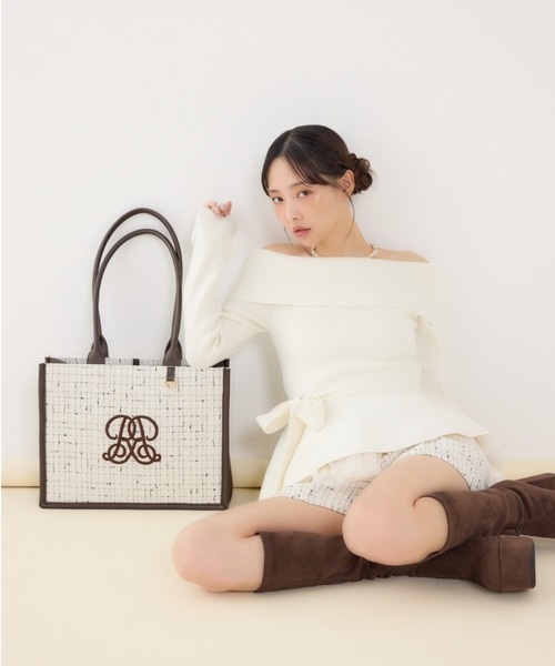 RRロゴツイードトートバッグ 春服（トートバッグ）｜rienda（リエンダ