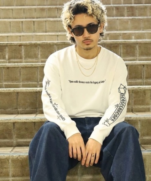 bike star（バイクスター）の「BIKE STAR OLD ENGLISH LOGO PT トレーナー（スウェット・メンズ・ブラック/ブラック系/ホワイト・M/L）」の2枚目の写真