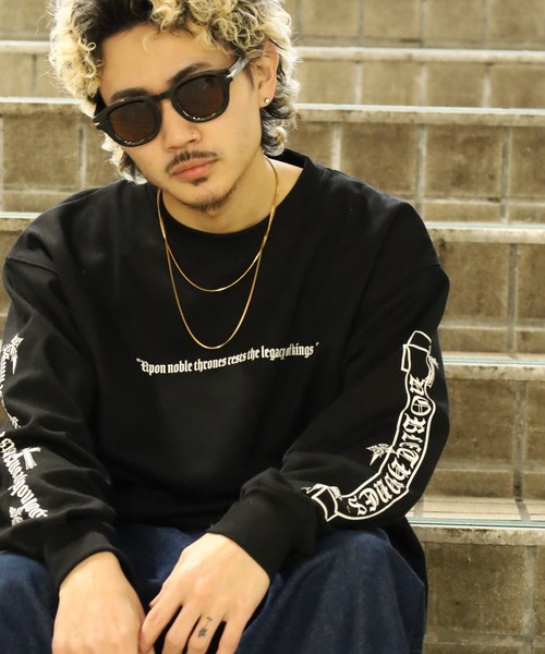 bike star（バイクスター）の「BIKE STAR OLD ENGLISH LOGO PT トレーナー（スウェット・メンズ・ブラック/ブラック系/ホワイト・M/L）」の4枚目の写真