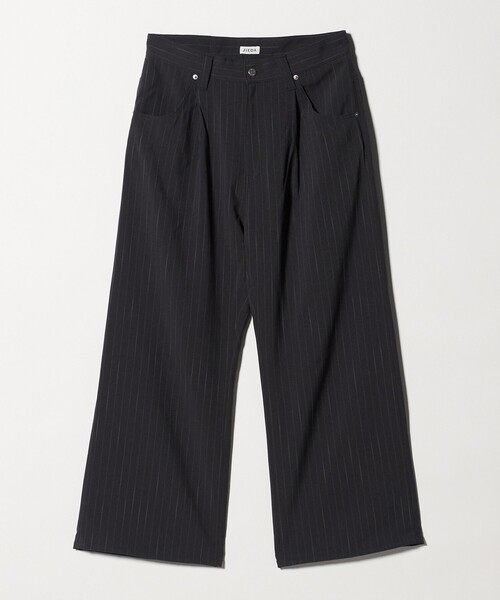 Jieda（ジエダ）の「＜JIEDA＞ストライプ ワイド ワンタック パンツ（スラックス・メンズ・ネイビー/ダークグレー・2/1）」の2枚目の写真