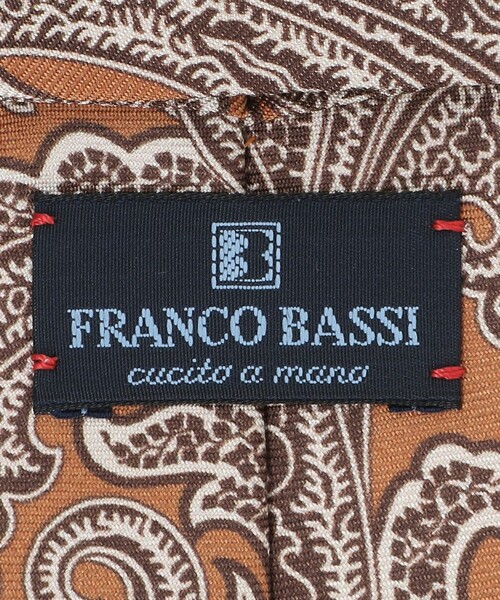 FRANCO BASSI(フランコバッシ)の「<FRANCO BASSI> ペイズリー プリント ネクタイ(ネクタイ・メンズ・ベージュ/オレンジ・FREE)」の8枚目の写真