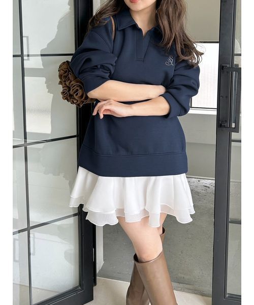 USAGI ONLINE/ZOZOTOWN限定】スキッパーミニワンピース（ワンピース