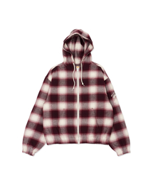 HELLO SUNRISE（ハローサンライズ）の「HS Check Hooded JKT_Burgundy（パーカー）」