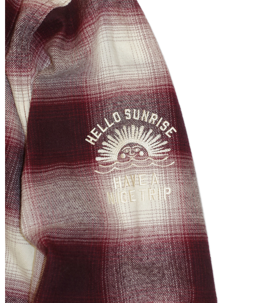 HELLO SUNRISE(ハローサンライズ)の「HS Check Hooded JKT_Burgundy(パーカー・レディース・バーガンディー・SMALL/MEDIUM/LARGE)」の14枚目の写真