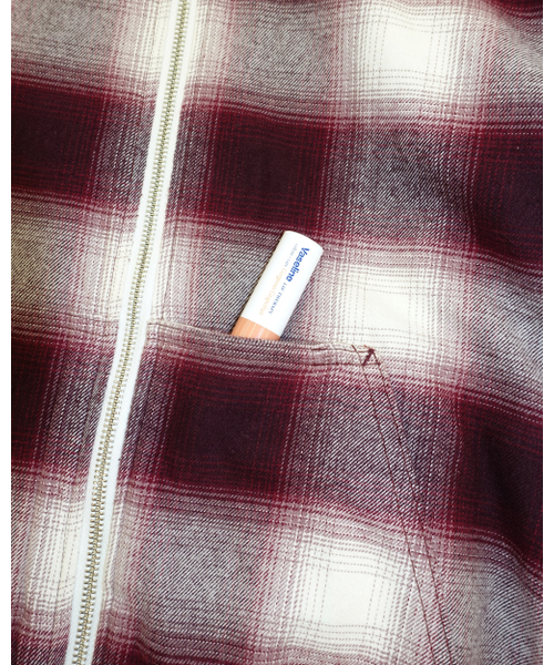 HELLO SUNRISE(ハローサンライズ)の「HS Check Hooded JKT_Burgundy(パーカー・レディース・バーガンディー・SMALL/MEDIUM/LARGE)」の16枚目の写真