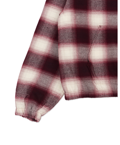 HELLO SUNRISE(ハローサンライズ)の「HS Check Hooded JKT_Burgundy(パーカー・レディース・バーガンディー・SMALL/MEDIUM/LARGE)」の8枚目の写真