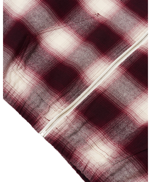 HELLO SUNRISE(ハローサンライズ)の「HS Check Hooded JKT_Burgundy(パーカー・レディース・バーガンディー・SMALL/MEDIUM/LARGE)」の9枚目の写真