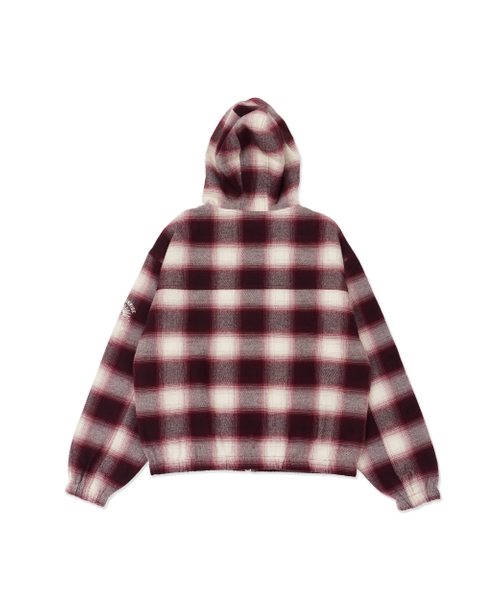 HELLO SUNRISE(ハローサンライズ)の「HS Check Hooded JKT_Burgundy(パーカー・レディース・バーガンディー・SMALL/MEDIUM/LARGE)」の10枚目の写真