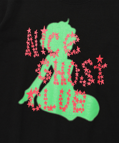 NICE GHOST CLUB（ナイスゴーストクラブ）の「スターズ＆シルエット ミニTシャツ_ブラック(NG2FMFT534A)（Tシャツ/カットソー・レディース・ブラック・FREE）」の4枚目の写真