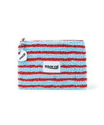MACNI（マクニ）の「POODLE STRIPE SLIM POUCH SKY BLUE（ポーチ）」