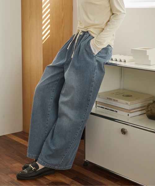 ANGIE(アンジー)の「【丈が選べる】デニムイージーパンツ(デニムパンツ・レディース・ブルー/ライトブルー・MT/MEDIUM)」の16枚目の写真