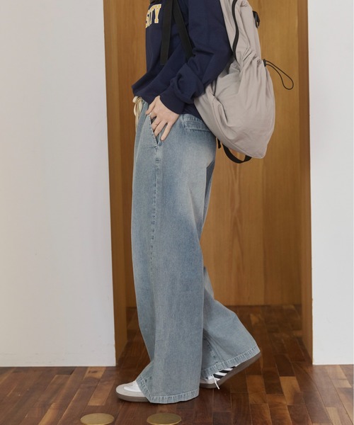 ANGIE(アンジー)の「【丈が選べる】デニムイージーパンツ(デニムパンツ・レディース・ブルー/ライトブルー・MT/MEDIUM)」の9枚目の写真