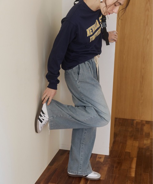 ANGIE(アンジー)の「【丈が選べる】デニムイージーパンツ(デニムパンツ・レディース・ブルー/ライトブルー・MT/MEDIUM)」の11枚目の写真