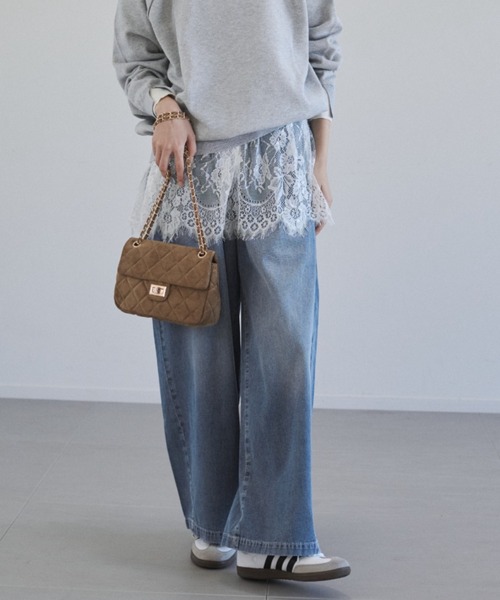 ANGIE(アンジー)の「【丈が選べる】デニムイージーパンツ(デニムパンツ・レディース・ブルー/ライトブルー・MT/MEDIUM)」の19枚目の写真