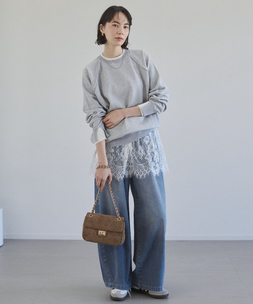 ANGIE(アンジー)の「【丈が選べる】デニムイージーパンツ(デニムパンツ・レディース・ブルー/ライトブルー・MT/MEDIUM)」の7枚目の写真