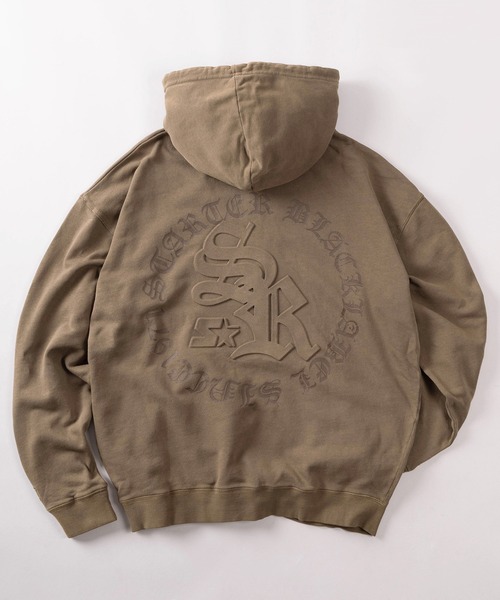 STARTER（スターター）の「【88】【STARTER/スターター】ピグメント加工 裏毛 エンボス サークルロゴ ハーフジップパーカー（パーカー・メンズ・チャコールグレー/グリーン/ブラウン・M/L/XL）」の14枚目の写真