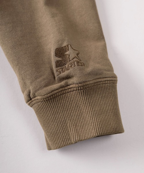 STARTER（スターター）の「【88】【STARTER/スターター】ピグメント加工 裏毛 エンボス サークルロゴ ハーフジップパーカー（パーカー・メンズ・チャコールグレー/グリーン/ブラウン・M/L/XL）」の10枚目の写真