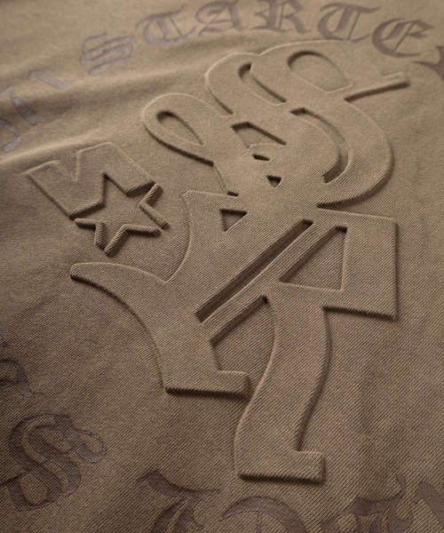 STARTER（スターター）の「【88】【STARTER/スターター】ピグメント加工 裏毛 エンボス サークルロゴ ハーフジップパーカー（パーカー・メンズ・チャコールグレー/グリーン/ブラウン・M/L/XL）」の7枚目の写真