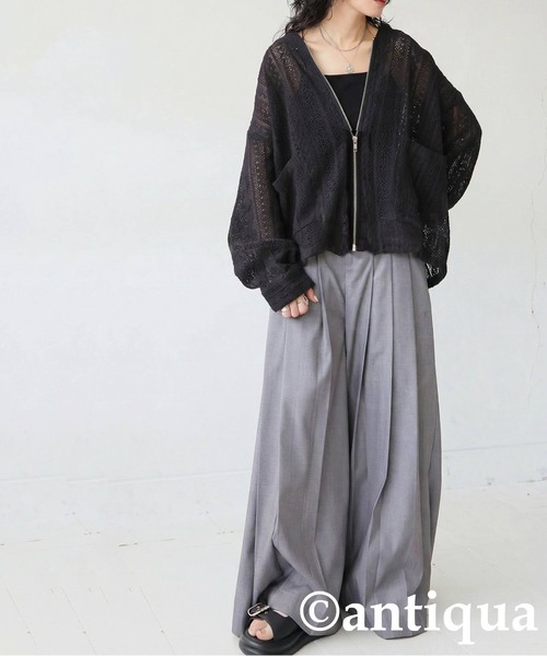 antiqua(アンティカ)の「総レース ブルゾン(ブルゾン・レディース・ブラック/ホワイト・ONESIZE)」の4枚目の写真