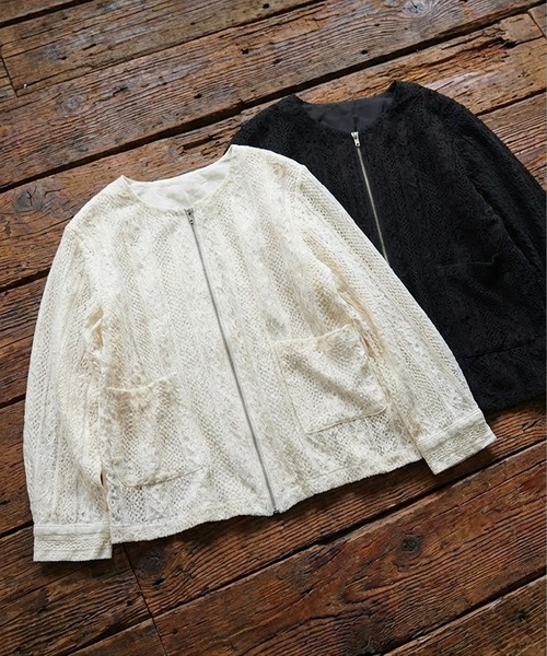 antiqua(アンティカ)の「総レース ブルゾン(ブルゾン・レディース・ブラック/ホワイト・ONESIZE)」の10枚目の写真