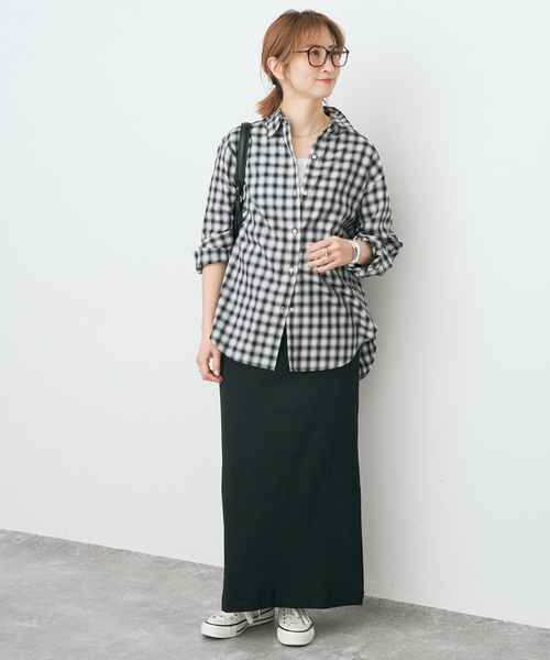 Spick & Span（スピックアンドスパン）の「CO/PEリブタイトスカート（スカート・レディース・ブラック/アイボリー/モカ・38/36）」の4枚目の写真