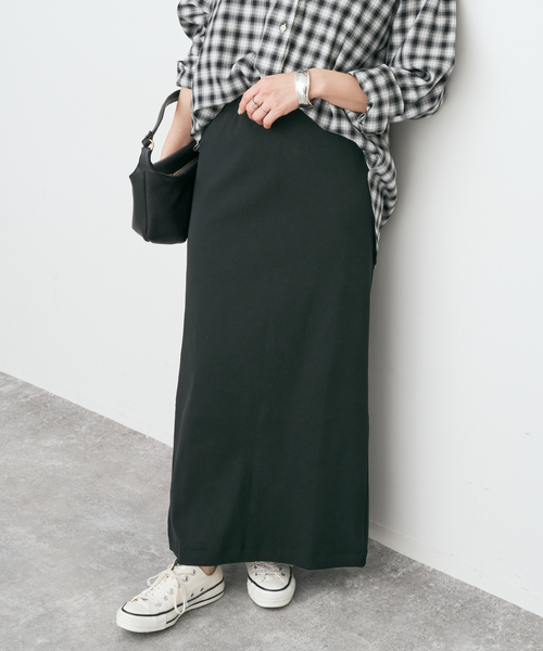 Spick & Span（スピックアンドスパン）の「CO/PEリブタイトスカート（スカート・レディース・ブラック/アイボリー/モカ・38/36）」の7枚目の写真