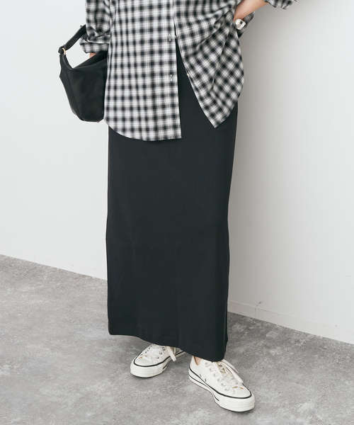 Spick & Span（スピックアンドスパン）の「CO/PEリブタイトスカート（スカート・レディース・ブラック/アイボリー/モカ・38/36）」の8枚目の写真