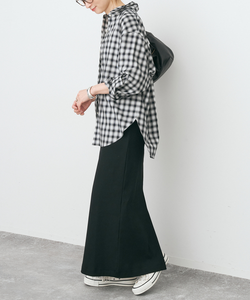 Spick & Span（スピックアンドスパン）の「CO/PEリブタイトスカート（スカート・レディース・ブラック/アイボリー/モカ・38/36）」の11枚目の写真