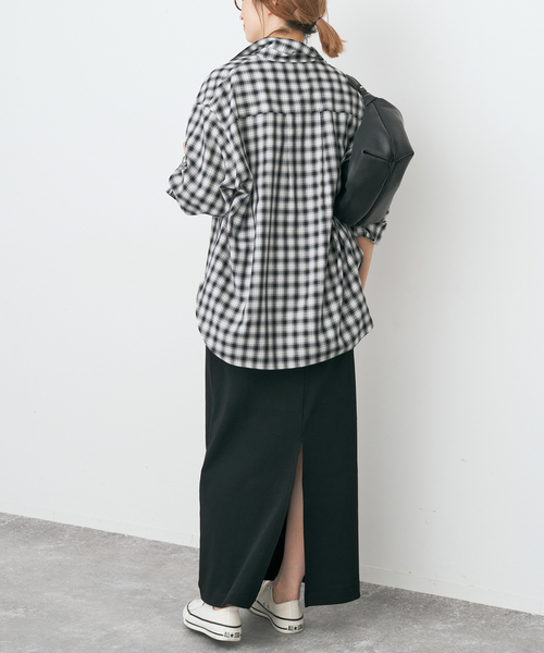 Spick & Span（スピックアンドスパン）の「CO/PEリブタイトスカート（スカート・レディース・ブラック/アイボリー/モカ・38/36）」の12枚目の写真