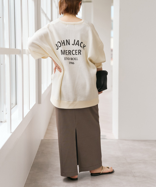 Spick & Span(スピックアンドスパン)の「CO/PEリブタイトスカート(スカート・レディース・ブラック/アイボリー/モカ・38/36)」の5枚目の写真
