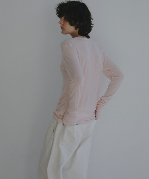 ETRE TOKYO（エトレトウキョウ）の「ウールフライスヘンリーネックプルオーバー（Tシャツ/カットソー・レディース・アイボリー/チャコール/ブルー/ピンク・FREE）」の9枚目の写真