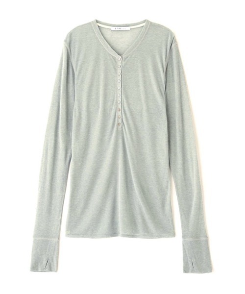 ETRE TOKYO（エトレトウキョウ）の「ウールフライスヘンリーネックプルオーバー（Tシャツ/カットソー・レディース・アイボリー/チャコール/ブルー/ピンク・FREE）」の19枚目の写真