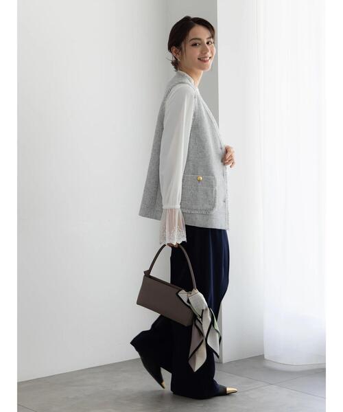 Te chichi（テチチ）の「【セレモニーアイテム】ツイードVネックジレ（ベスト・レディース・グレー・F）」の6枚目の写真