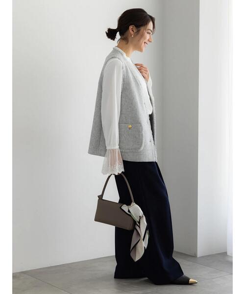 Te chichi（テチチ）の「【セレモニーアイテム】ツイードVネックジレ（ベスト・レディース・グレー・F）」の8枚目の写真