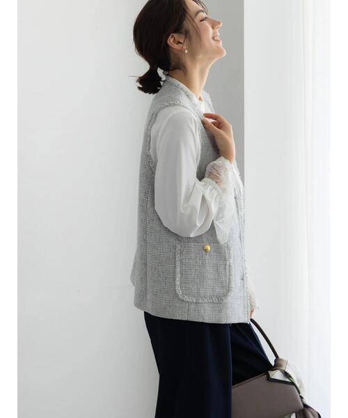 Te chichi（テチチ）の「【セレモニーアイテム】ツイードVネックジレ（ベスト・レディース・グレー・F）」の11枚目の写真
