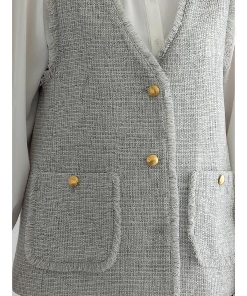 Te chichi（テチチ）の「【セレモニーアイテム】ツイードVネックジレ（ベスト・レディース・グレー・F）」の13枚目の写真