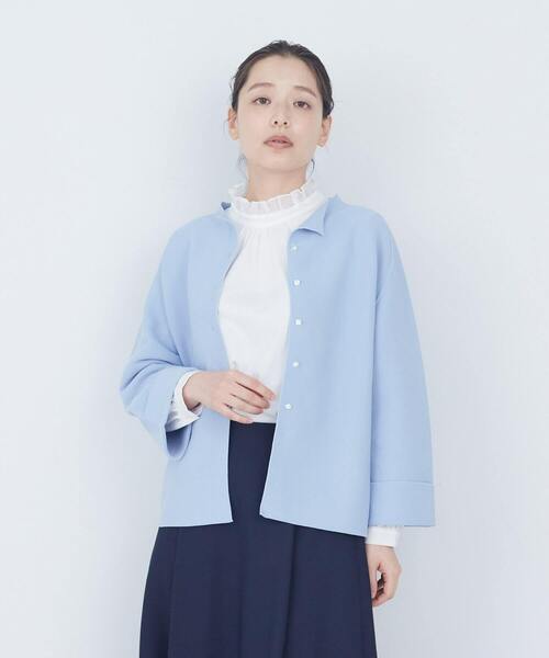 ADIEU TRISTESSE(アデュートリステス)の「【2way】COTTON FORTホールガーメントニットカーディガン(ニット/セーター・レディース・ライトグレー/サックスブルー/ブラック・FREE)」の3枚目の写真