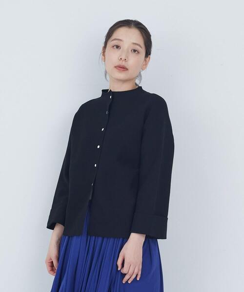 ADIEU TRISTESSE(アデュートリステス)の「【2way】COTTON FORTホールガーメントニットカーディガン(ニット/セーター・レディース・ライトグレー/サックスブルー/ブラック・FREE)」の2枚目の写真