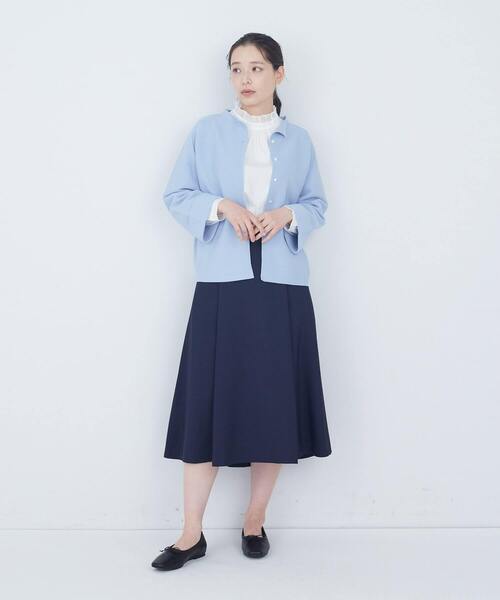 ADIEU TRISTESSE(アデュートリステス)の「【2way】COTTON FORTホールガーメントニットカーディガン(ニット/セーター・レディース・ライトグレー/サックスブルー/ブラック・FREE)」の4枚目の写真