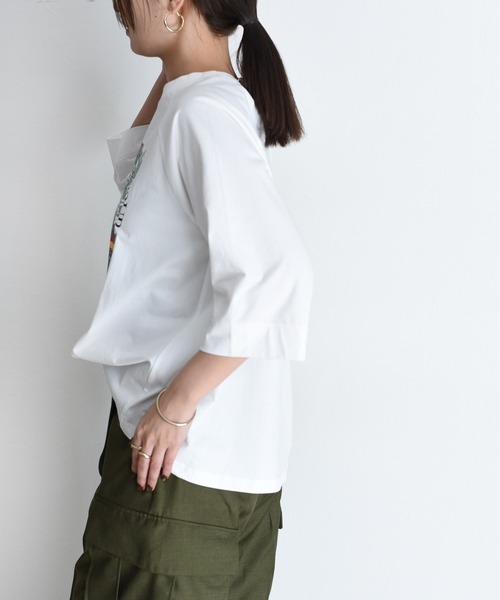 Eimee Law（エイミーロウ）の「アートプリント ラグランTシャツ（Tシャツ/カットソー・レディース・ホワイト系1/ダークネイビー/グレー/ホワイト系2・FREE）」の11枚目の写真