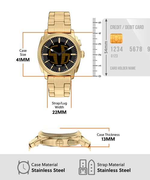 FOSSIL（フォッシル）の「フォッシル Big Tic ビッグティック 腕時計 メンズ アナデジ ステンレス FS6157（アナログ腕時計・メンズ・ゴールド・FREE）」の6枚目の写真