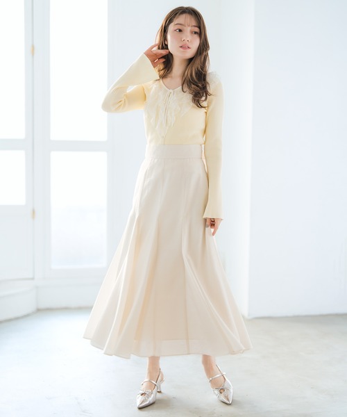 MISCH MASCH（ミッシュマッシュ）の「2026春夏新作 レースラッフル配色リボンニット（ニット/セーター・レディース・グリーン/ホワイト/イエロー・ﾌﾘ-）」の17枚目の写真